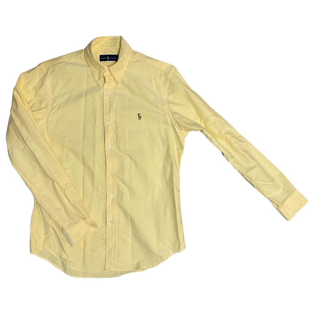 Ralph Lauren Polo Men's Long Sleeve Button-Down Yellow Oxford Shirt Mens Medium